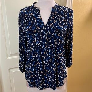 Women's Blue Patterned Top